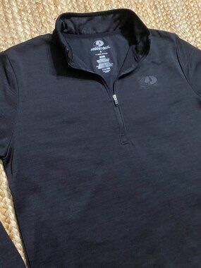 Mossy Oak Black Quarter Zip Performance Pullover Men's Medium
